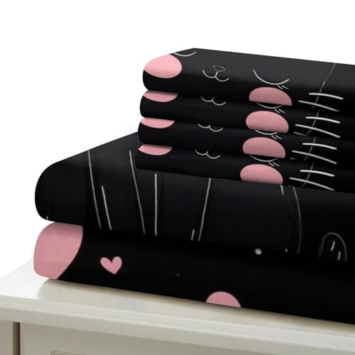 Parure de lit chat mignon double 200x200 avec housse de couette imprimée 3D - 7