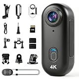 4K Mini Body Cam -64G Motorcycle Camera with Cycling Stand & 360° Back Clip