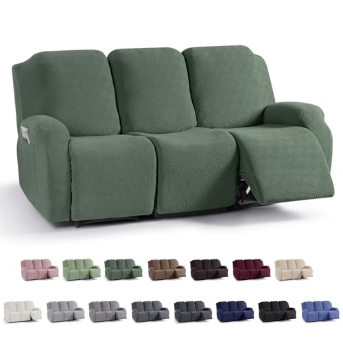 KinCam Recliner Sofa Covers, Stretch Reclining Cover, Greyish Green