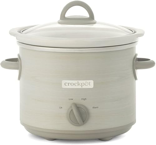 Crock-Pot Serie de diseño manual de 3 cuartos de galón con 3 configuraciones de cocción, olla de cocción lenta con cerámica apta para lavavajillas y