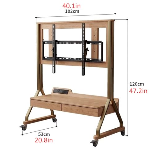 Soporte móvil para TV ajustable con ruedas y cajones miniatura 2