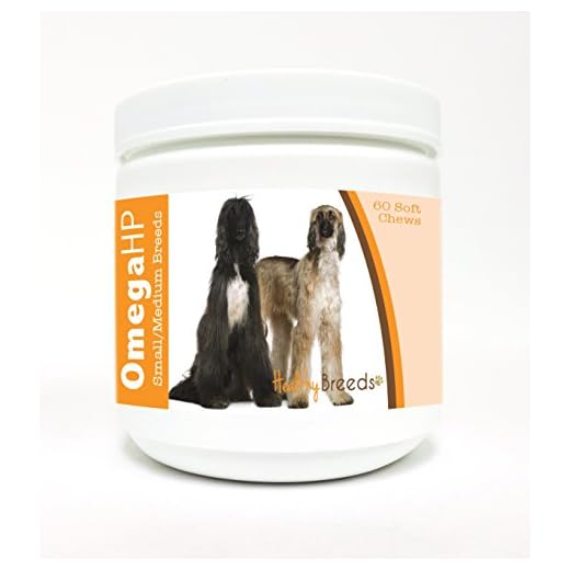Healthy Breeds Afghan Hound Omega HP Fatty Acid Skin and Coat Support Soft Chews 60 Count