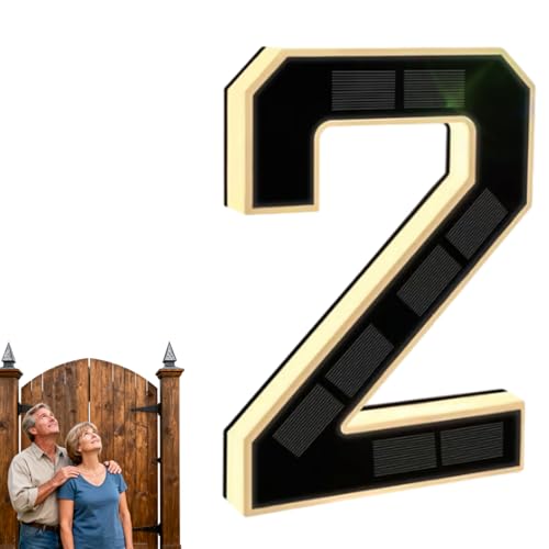 Solar Lighted House Numbers Waterproof LED Address, Solar Address Sign, Upgrade Your Home’s Curb Appeal, Modern LED House Number Light – for Stylish, All-Night Visibility (2)