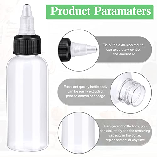 48 Pack Round Bottles With Twist Caps Small Oil Sauce Ketchup Bottle 2 Oz Squeeze Bottle Clear Paint Dropper Bottle Plastic Bottles With Squeeze Top Condiment Squeeze Bottles Mini Dispensing Bottles #TOP2