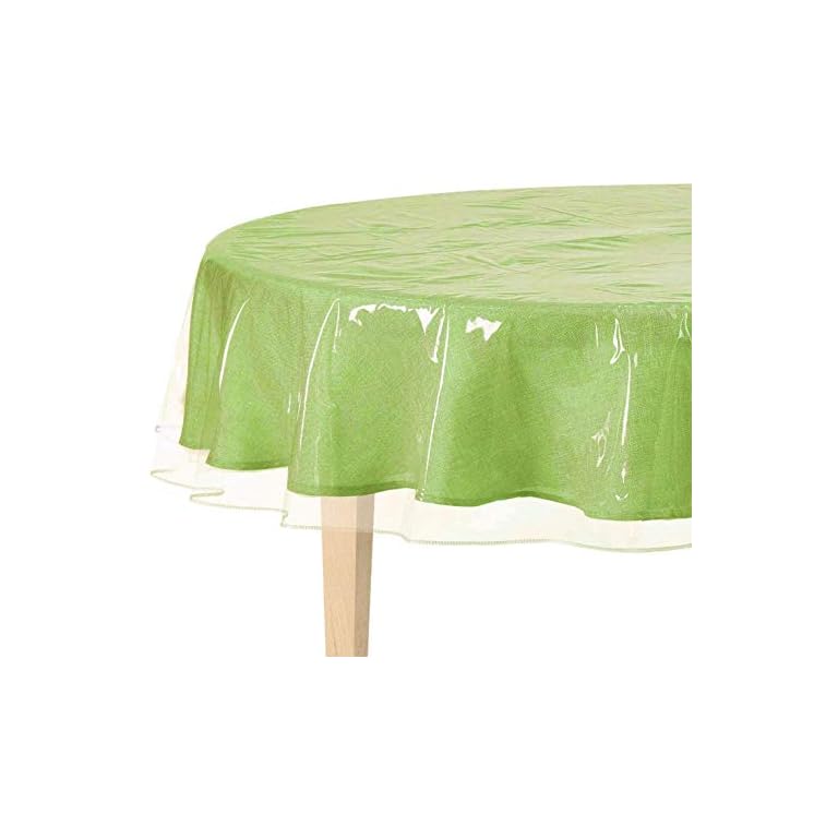 BNYD Clear Plastic Tablecloth Protector, Table Cloth Vinyl (70" Round)
