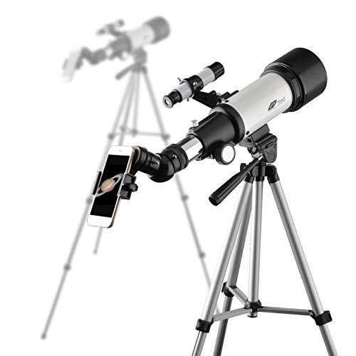 Telescope 70mm Apeture Travel Scope 400mm AZ Mount - Good Partner to View Moon and Planet - Good Travel Telescope with Backpack for Kids and Beginners - Thumbnail 3