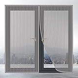 Mosquitera Magnética Ventana, 90x90cm(Gris), Cortina Mosquitera para Puerta Sin Taladrar Fácil de ensamblar, Pantalla Mosquitera Cierre Magnético Automático para Balcón y Patio Ventana