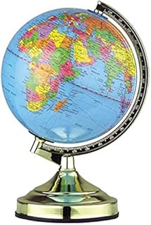 Almineez Illuminated World Earth Globe Map - 4 Way Touch Control Lamp Geography Education Home Office Kids Gift Rotating Desk Table Light  Xmas Present 360 Rotation Gold