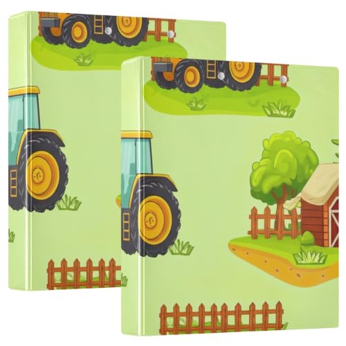 Classeur imprimé tracteur dessin animé avec poches et anneaux en D pour l'école et le collège