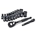 100 Position 1/4 in. Drive SAE and Metric Universal Socket Wrench Set (20-Piece)
