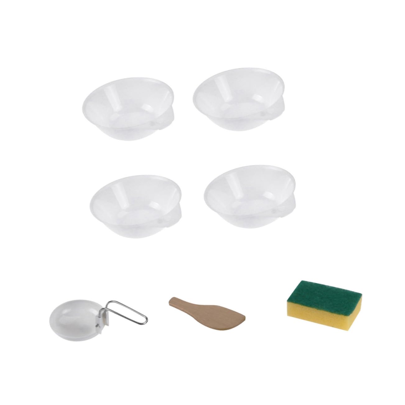 BCOATH 7Pcs Camping Bowl Portable Outdoor Tableware Lightweight Cooking Gear for Hiking Picnics Travel Includes Bowls Spoon Spatula Sponge