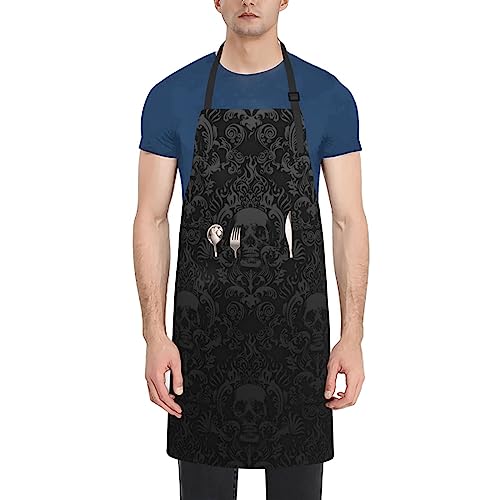 Tablier imperméable BONDIJ à motif gothique avec 2 poches réglables pour homme et femme