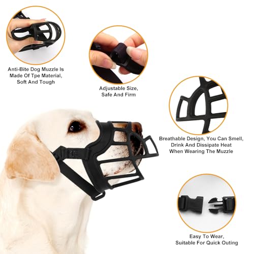 Anti Fress Maulkörbe Silikon Fressschutz für Hunde Lange Nase von 12-20 kg, Giftköder Hundemaulkorb für Hunde Labrador, Dog Muzzle Verhindert das Beißen und Stöbern Nach,Geeignet Windhund Hunter