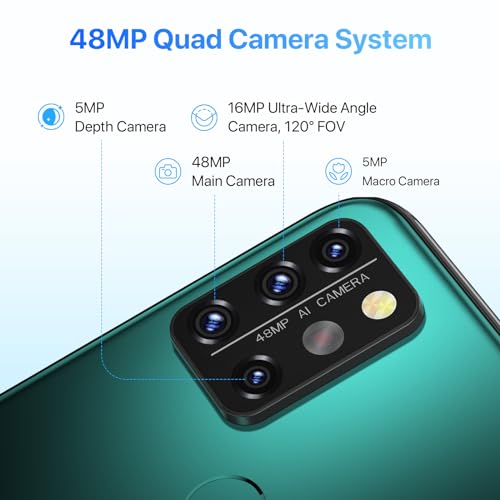 Image of UMIDIGI A9 Pro Cell Phone, Helio P60, 8GB+128GB Expandable 256GB, 6.3 Inch FHD Touch Screen, Double-Sided 2.5D Curved Glass, 48MP Quad Camera, 4150mAh, Dual SIM 4G Volte
