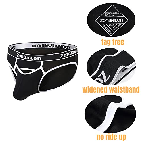 Mens Sexy Front Opening Fly Access Briefs Low Rise Bulge Enhancing Pouch Bamboo Viscose Underwear M L XL 2XL 3XL Pack4