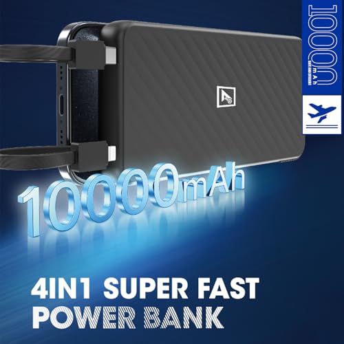 Image of ONE 7 10000mAh 4-in-1 Super Fast Power Bank | 25W Output | Built-in Type-C & Cables | Smart Chip Protection | Portable Fast Charger (ON PB-36)