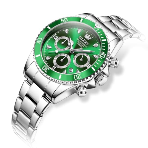 Image of OLEVS Women Diamond Quartz Watches Stainless Steel Chronograph Wristwatch