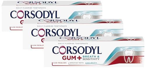 Corsodyl Gum+ Toothpaste 75ml, Pack of 3