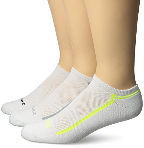 Balega Zulu No Show Socks (3 Pairs) (2017 Model), White/Grey/Yellow, X-Large