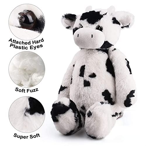 Lotfancy Cow Stuffed Animals, 16 Inch Tubbie Wubbie Soft Plush Cow For Babies, Farm Animal Toy Birthday For Boys Girls, White And Black, Kids Room Decoration #TOP3
