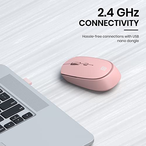 Portronics Toad 23 Wireless Optical Mouse with 2.4GHz, USB Nano Dongle, Optical Orientation, Click Wheel, Adjustable DPI(Pink) - Image 4