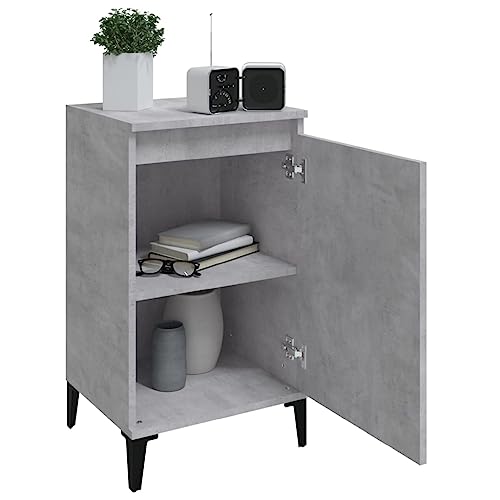 Mesitas de noche de madera de ingeniería en gris industrial pack de dos 5