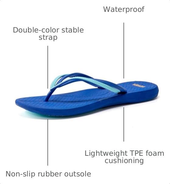 Image of VOVEA Flip Flops For Women Non-Slip Bathroom Shower Shoes Cushion foam Indoor and Outdoor Sandals