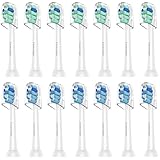 Leocomps Plaque Control Replacement Toothbrush Heads Compatible with Philips Sonicare and More Click-on Electric Toothbrush Handles 14 Pack White