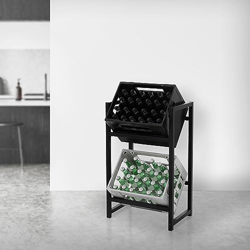 ML-Design Estante para 2 Cajas de Bebidas de Acero Antracita 47 x 31 x 75,5 cm Estantería de Pie hasta 150 Kg por Balda Soporte Estable y Robusto Botellero de Cervezas para Bodega Bar Salon Sótano