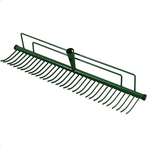 Rekord Rasenrechen (Stahl, pulverbeschichtet) - Arbeitsbreite: 60 cm 32 Zinken - ohne Stiel, Laubrechen, Bügelrechen, Rechen, Harke, Gartenwerkzeug, Rake, Gartenrechen, Heurechen
