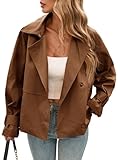 Cicy Bell Womens Cropped Trench Coat Short Single Breasted Jackets Lightweight Casual Outerwear