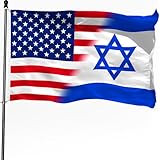 Israel Flag israeli and American Friendship Flag 3x5 FT - I Stand with Israel - Quality Polyester Double Stitched Banner for Indoor Outdoor Home Decor