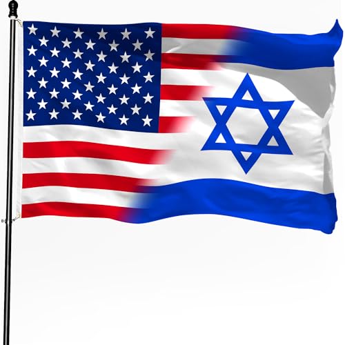 Israel Flag israeli and American Friendship Flag 3x5 FT - I Stand with Israel - Quality Polyester Double Stitched Banner for Indoor Outdoor Home Decor