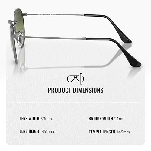 Image of Ray-Ban RB3447 ROUND METAL CHROMANCE POLARIZED Round Shape Sunglasses for Men with Official Eyewear Kit