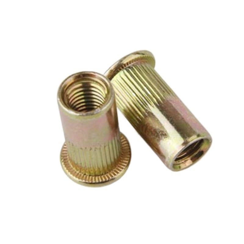 TUMALO 100/1000 Uds M3 M4 M5 M6 M8 M10 Tuerca de Remache/Tuerca de inserción de Cabeza Plana de Acero al Carbono/Tuerca de Remache de Cabeza Plana | M3 1000pcs