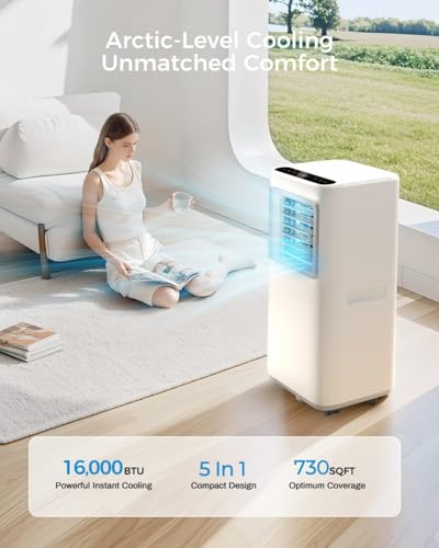 portable air conditioners 16000 btu ac unit 5 in 1 wifi smart air conditioner with app fan amp dehumidifier remote 24h window kits included cooling for large room indoor