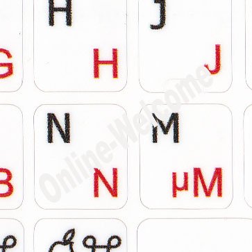 Calcomanía para teclado Mac danesa en inglés blanca miniatura 1