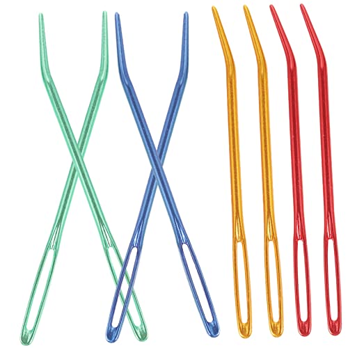 HOODANCOS 8pcs Large Eye Sewing Needles Darning Needles for Crocheting Knitting Household Use Wear-Resistant Compact Sewing Supply