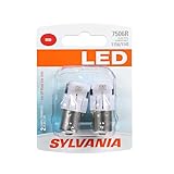 SYLVANIA - 7506 LED Red Mini Bulb - Bright LED Bulb, Ideal for Stop and Tail Lights (Contains 2 Bulbs)