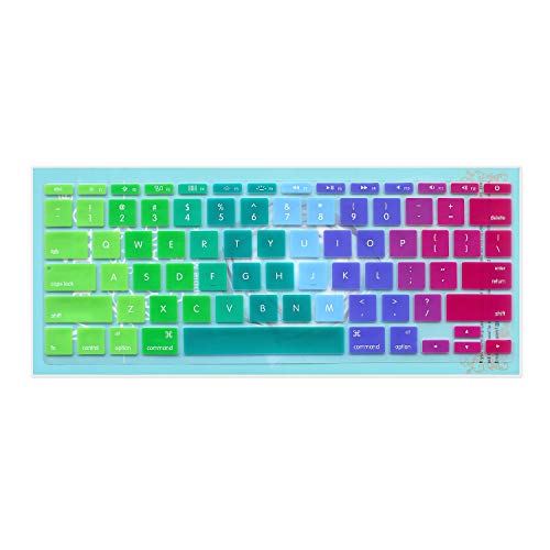Silicone Keyboard Cover For 11.6" Macbook Air Model A1370 & A1465 11 Inch Ultra Thin Protective Skin (1 Pcs, Gradient- Rainbow) #TOP6