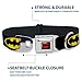Buckle-Down Hundehalsband mit Schnalle, Batman-Schild, Schwarz/Gelb, 1.5' Wide - Fits 16-23' Neck - Medium, Mehrfarbig