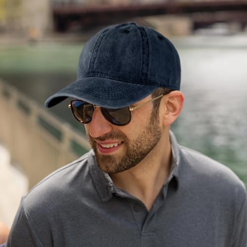 Image of Edoneery Men Women Baseball Cap-Low Profile Adjustable Washed Cotton Golf Dad Hat