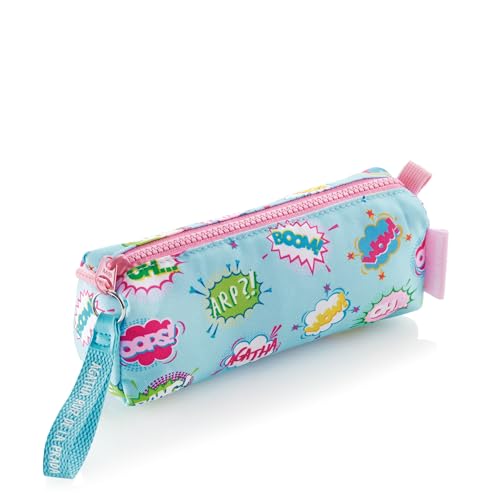 Miquelrius - Portatodo un Compartimento, Estuche Escolar Redondo, Cierre Cremallera de plástico Resistente, Tirador metálico, Portatodo Estuche de 205 x 60 x 75 mm, Diseño Agatha Ruiz de la Prada