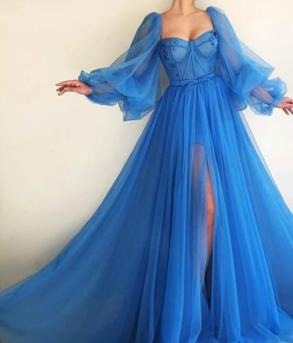 Puffy Sleeves Prom Dresses for Women Tulle Ball Gown Long Sweetheart Halloween Dress Fairy Princess Photoshoot Dress2