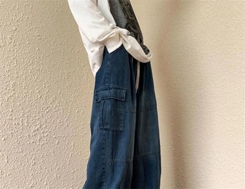 Men's Wide Leg Male Cowboy Pants Trousers Washed Classic Korean Style Denim Jeans3