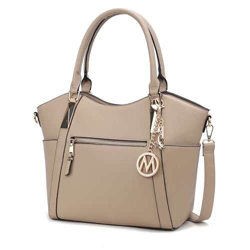 Bolsa de mão feminina MKF Collection por Mia K Bolsa de ombro de couro de poliuretano, bolsa com alça superior, bolsa de mão feminina, Large