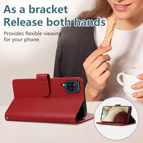 Coque Samsung A12 5G fermeture éclair et porte-cartes cuir à rabat robuste