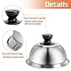 Ticeed 4 Set Burgercover Edelstahl Burgerhauben Burgerglocken Burger Cloche Glocke Set Abdeckhaube mit 3 Handhaben Schmelzglocke Burger Cover für Cheeseburger Barbecue Steak (16x10 cm)