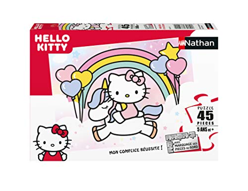 Nathan- Puzzle 45 pièces-Hello Kitty et sa Licorne Puzle Infantil, Color (Ravensburger 4005556864713)