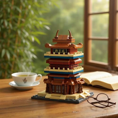 Image of SKY LINE OCEAN Kids Ocean Chinese Architecture Series || Guanque Tower Building Blocks Set || 146 Pcs || Compatible with Major Brick Brands || (5 Year Structural Warranty)